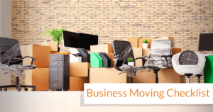 office furniture packed for business moving
